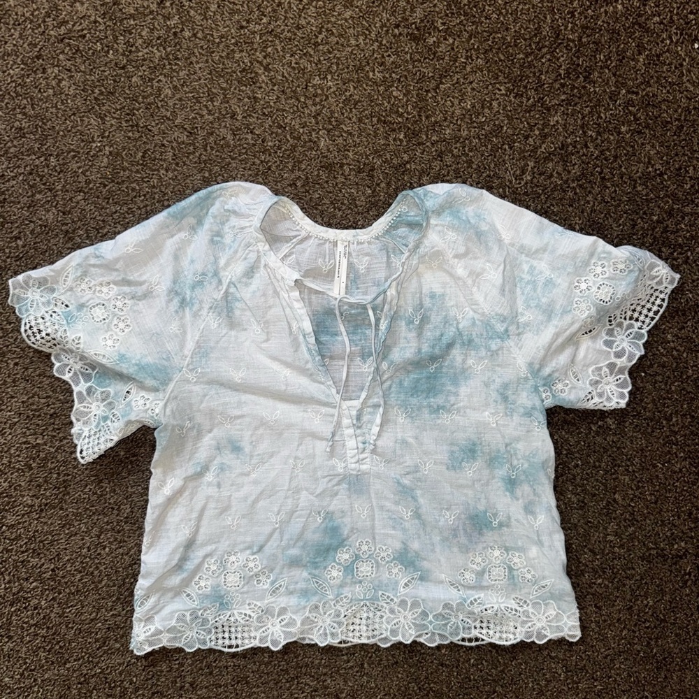 ANTHROPOLOGIE Olivia Embroidered Tie-Dye Blouse - Picture 2 of 9